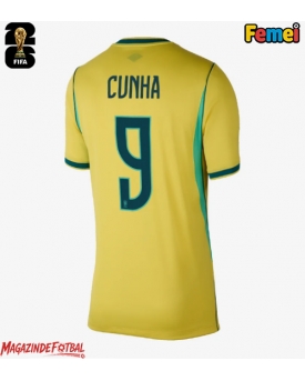 Brazilia Matheus Cunha #9 Echipament de Fotbal Replică Mondial 2026 Femei Acasa Brazilia Matheus Cunha #9 Echipament de Fotbal Replică Mondial 2026 Femei Acasa